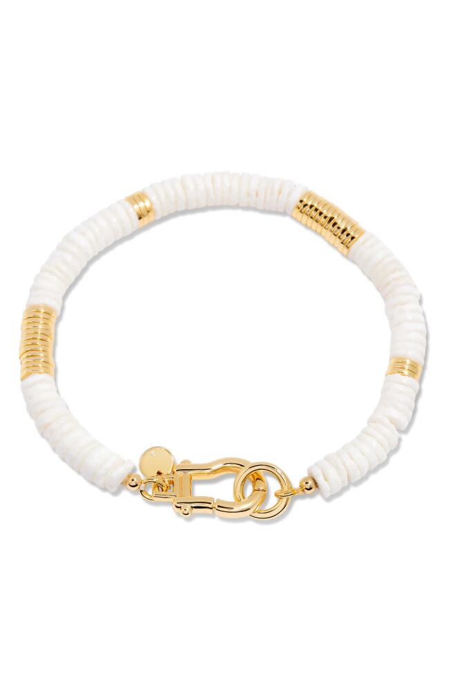 Brook and York Capri Beaded Shell Bracelet in Gold/White Cover