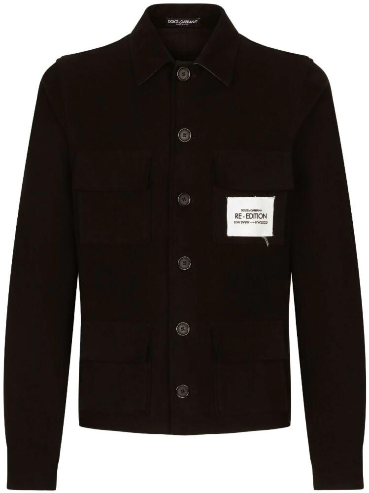 Dolce & Gabbana button-up stretch-cotton shirt - Black Cover