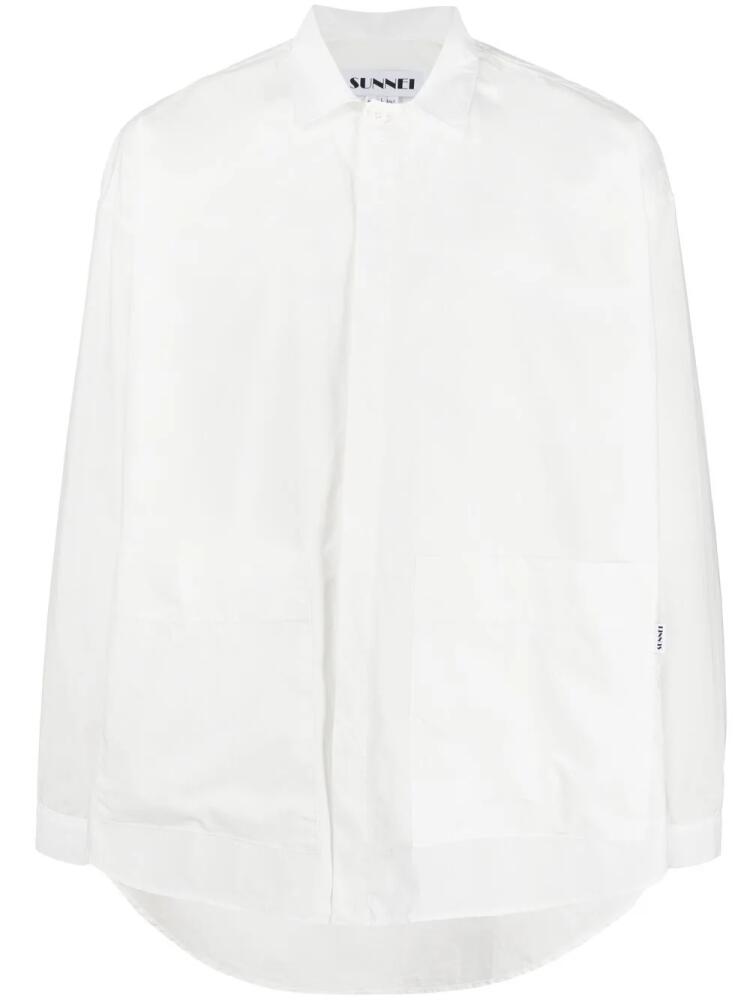 Sunnei slogan loose fittin cotton shirt - White Cover