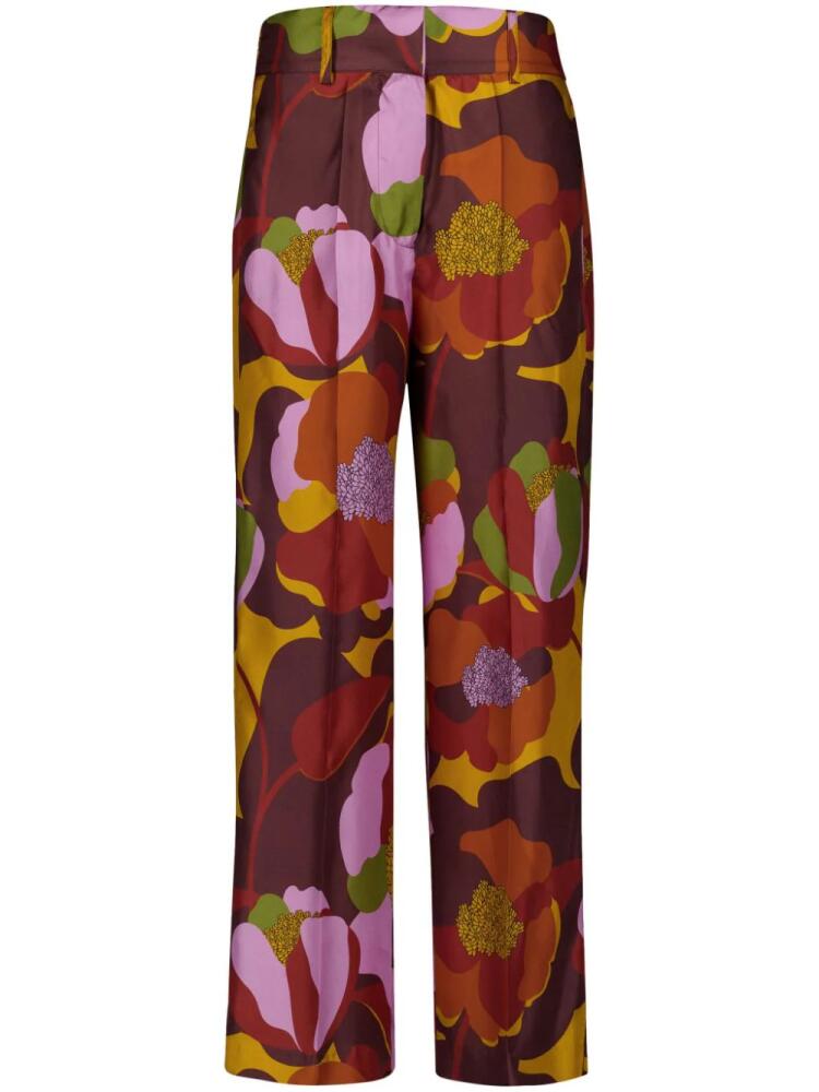 PAULA floral-print silk pants - Brown Cover