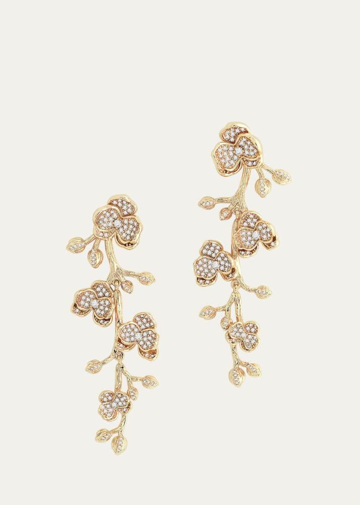 Anabel Aram Jewelry Cubic Zirconia Orchid Dangle Earrings Cover