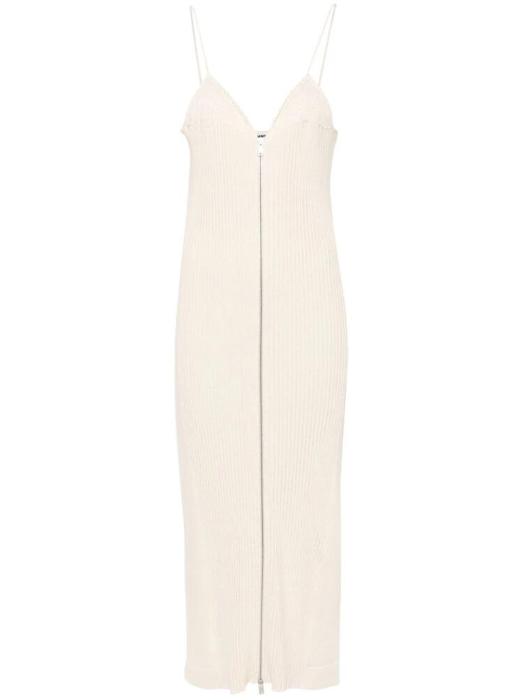 Jil Sander ribbed-knit cotton maxi dress - Neutrals Cover