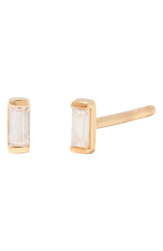 Brook and York Chloe Baguette White Topaz Stud Earrings in Gold Cover