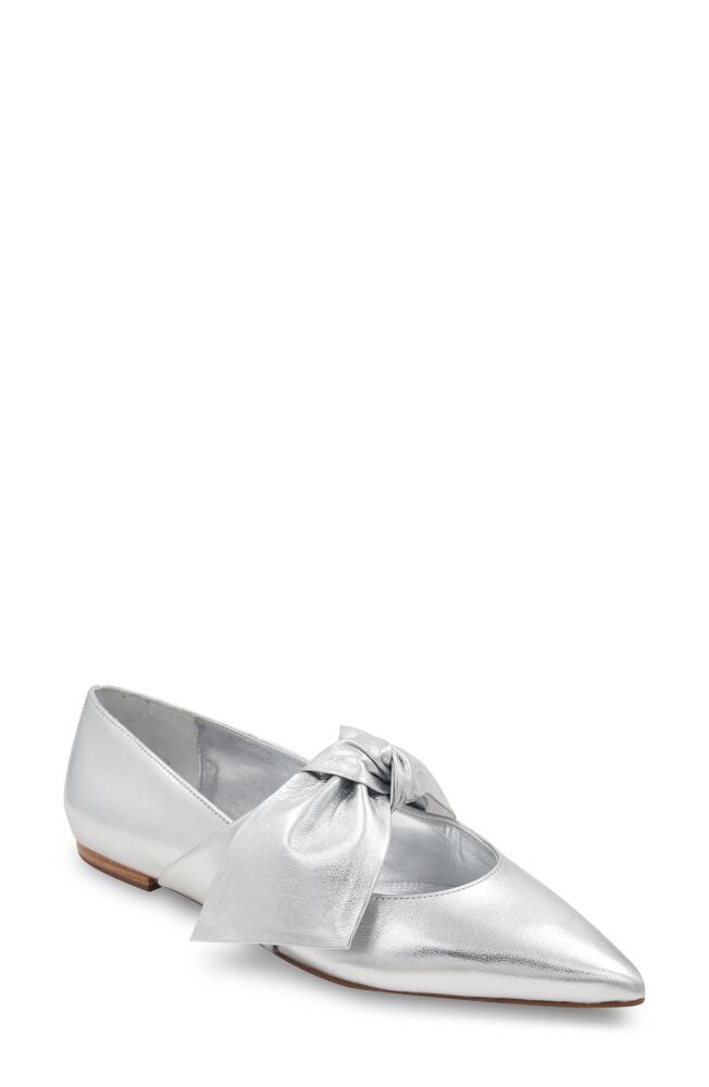 bcbg Prely Pointed Toe Flat in Silver Cover