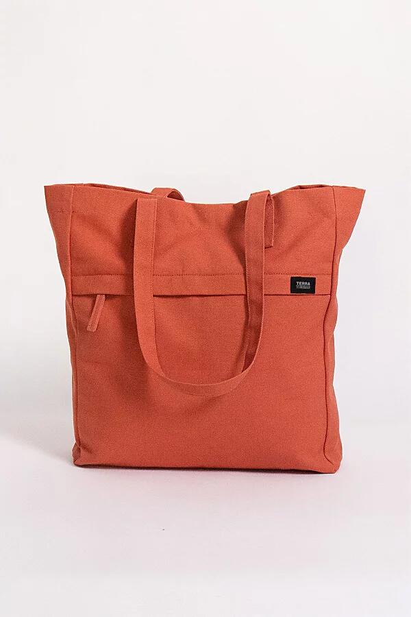 Terra Thread Organic Cotton Multi Pocket Canvas Tote in Orange Cover