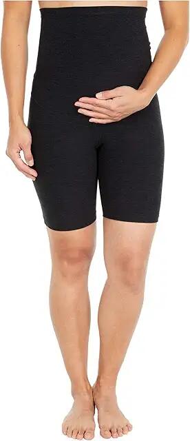 Beyond Yoga Maternity Spacedye Empire Waisted Biker Shorts (Darkest Night) Women's Shorts Cover