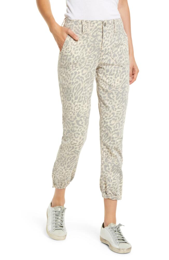 PAIGE Mayslie Animal Print Stretch Twill Joggers in Tortischta Cover