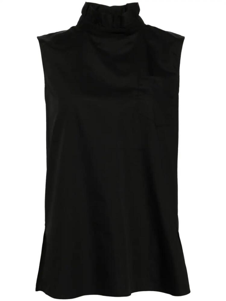 sacai button-back mock-neck tank top - Black Cover