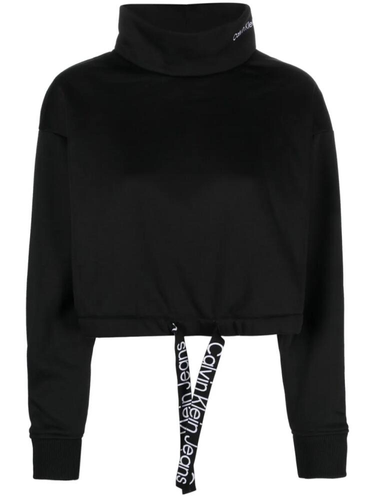 Calvin Klein Jeans high-neck drawstring sweatshirt - Black Cover