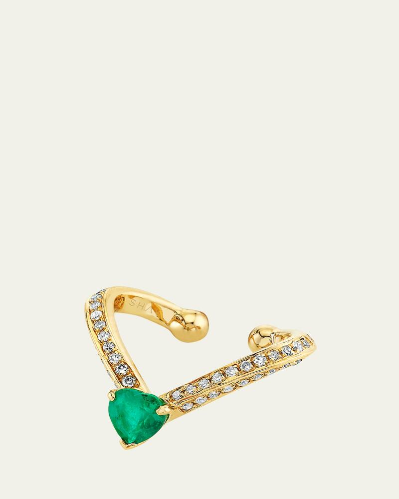 SHAY Emerald Heart Chevron Ear Cuff Cover