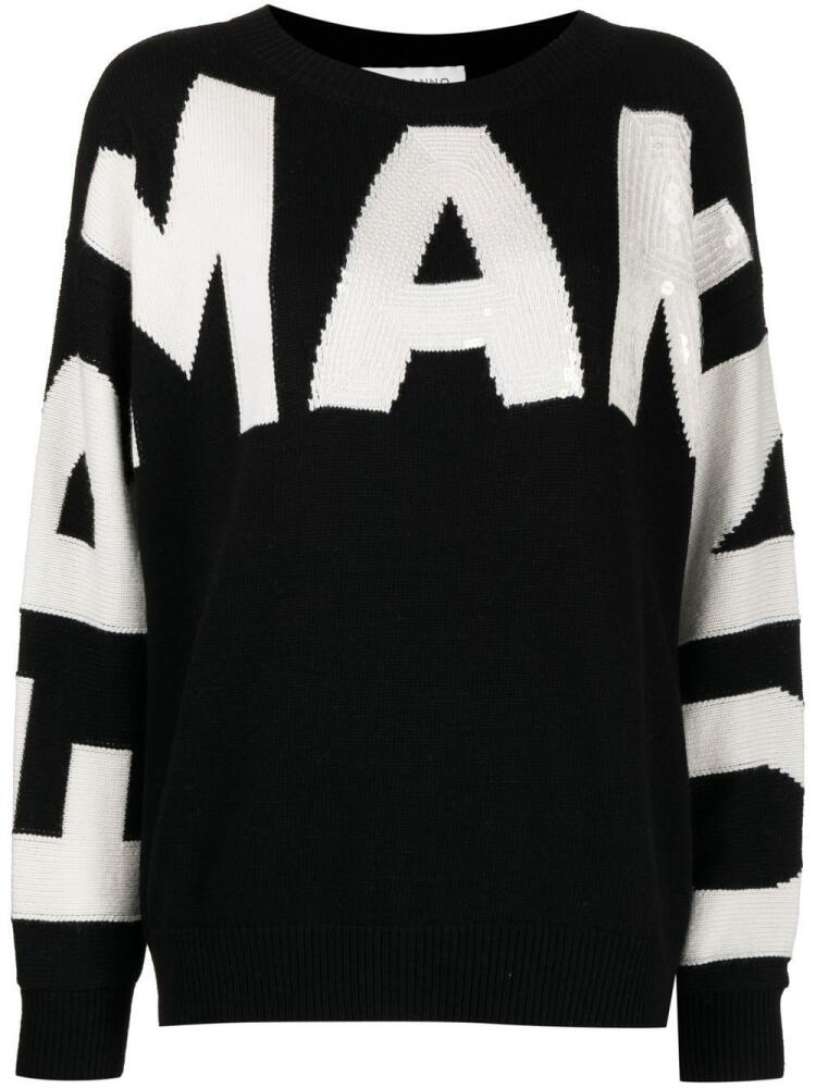 Ermanno Scervino intarsia-logo jumper - Black Cover