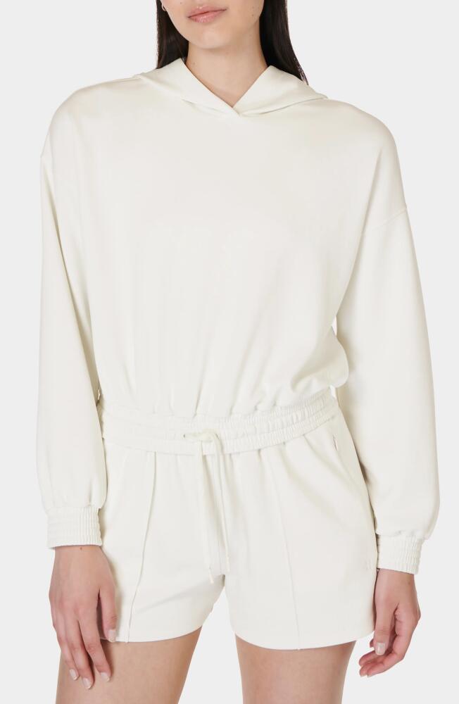 Sweaty Betty Sand Wash Cloud Weight Crop Hoodie in Lily White Cover