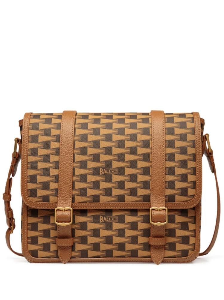 Bally Games logo-print messenger bag - Brown Cover