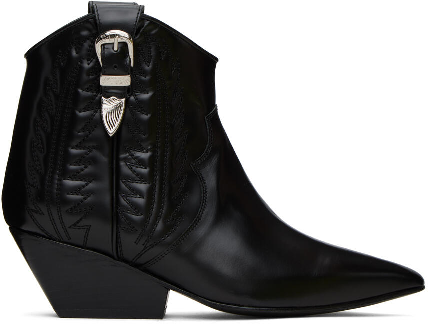 Toga Pulla Black Polido Ankle Boots Cover