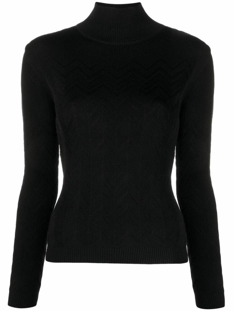 Missoni zigzag crochet-knit jumper - Black Cover