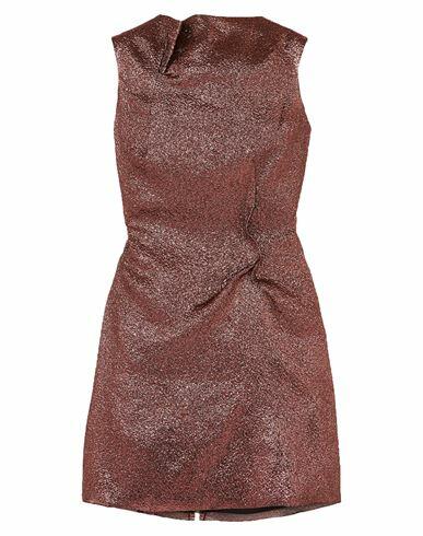 Roland Mouret Woman Mini dress Brick red Silk, Polyamide, Metallized polyamide Cover