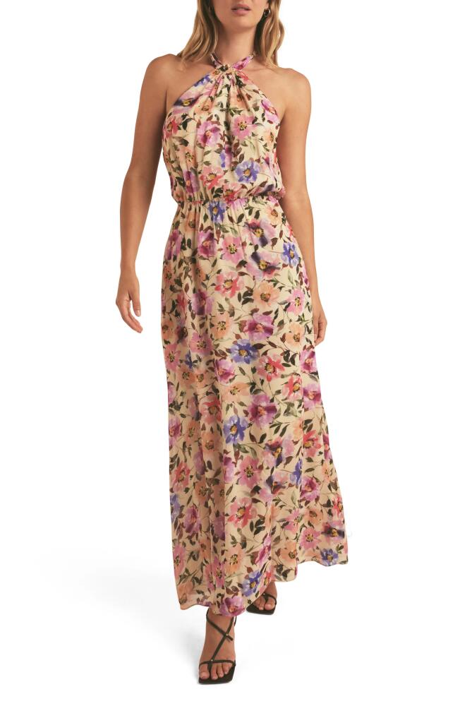 Favorite Daughter The Standout Floral Halter Maxi Dress in Prosecco Floral Cover