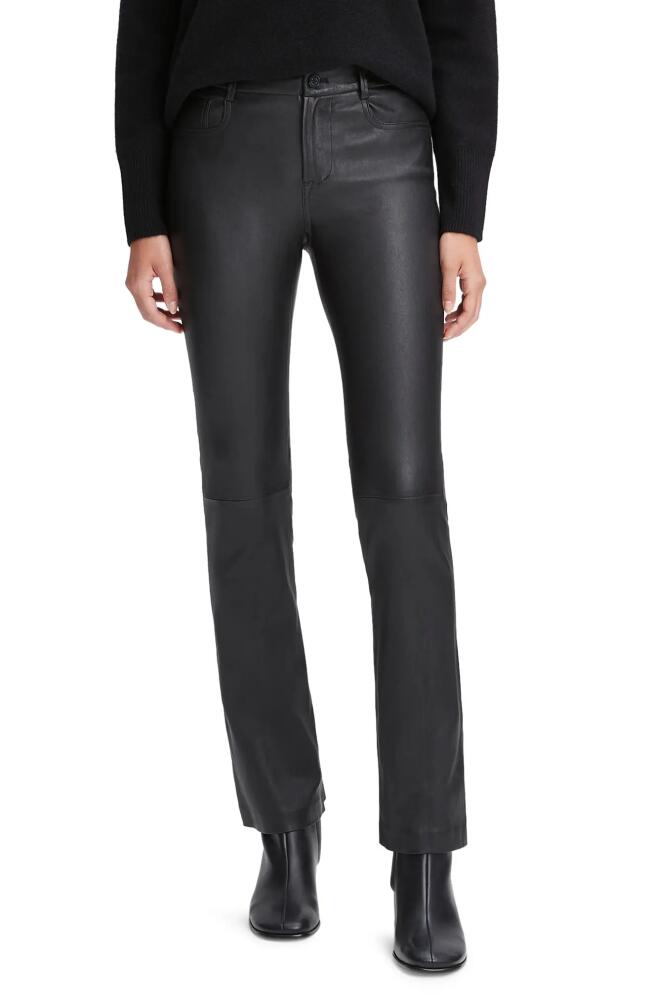 Vince Stretch Bootcut Leather Pants in Black Cover