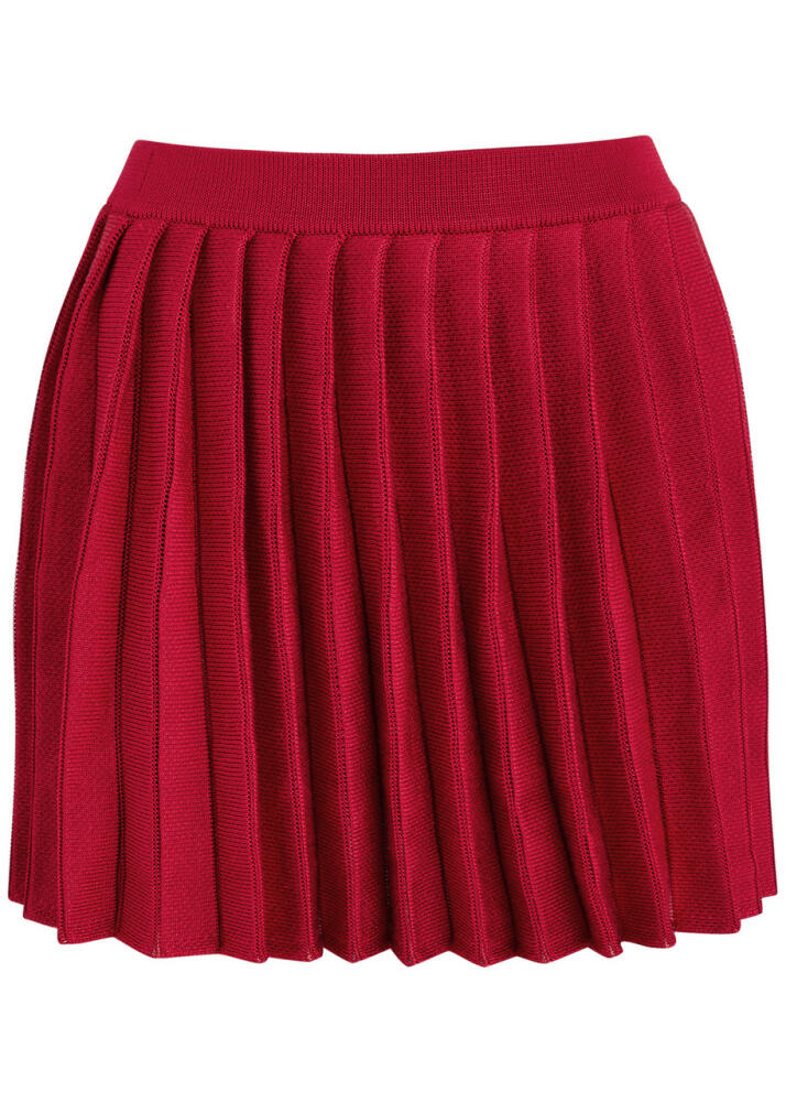 Self-portrait Pleated Knitted Skirt - Red Cover