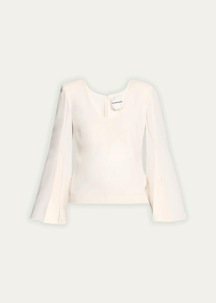 Roland Mouret Split-Sleeve Cady Top Cover