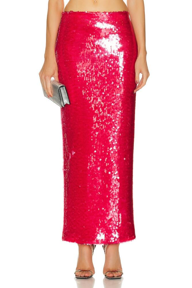 Lapointe Stretch Sequin Long Pencil Skirt in Red Cover