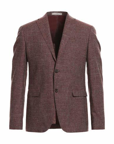 Cc Collection Corneliani Man Blazer Burgundy Virgin Wool, Cotton, Linen Cover