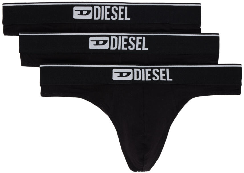 Diesel Three-Pack Black Umbr-String Thong Cover