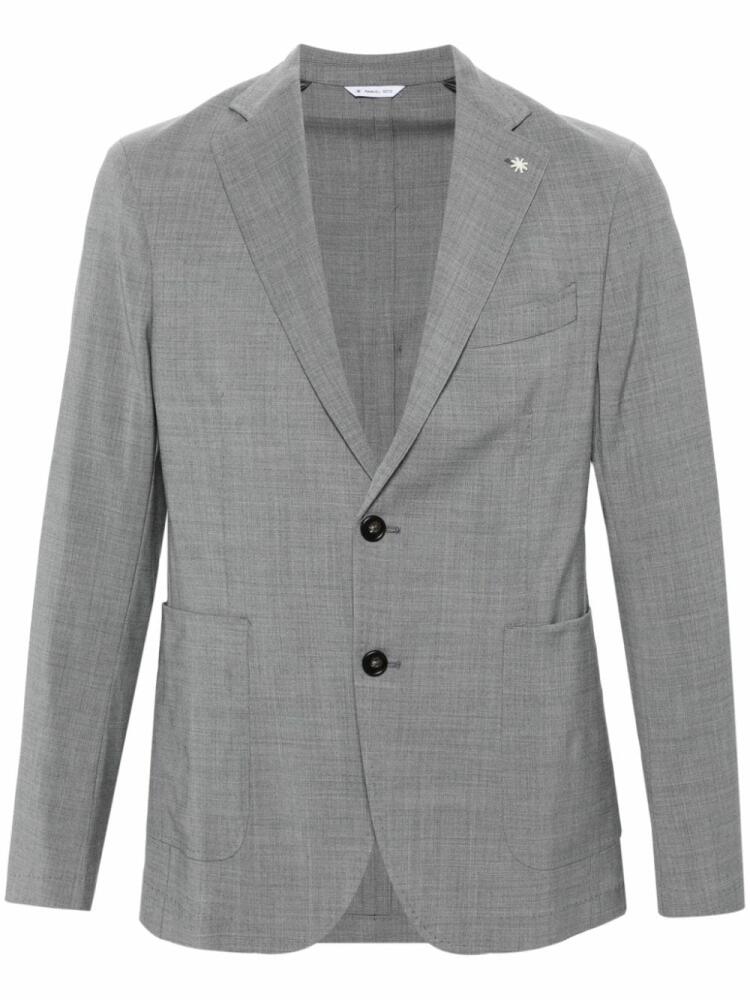 Manuel Ritz enamel-detail stretch-wool blazer - Grey Cover