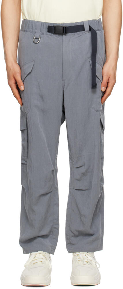 Y-3 Gray Wide-Leg Cargo Pants Cover