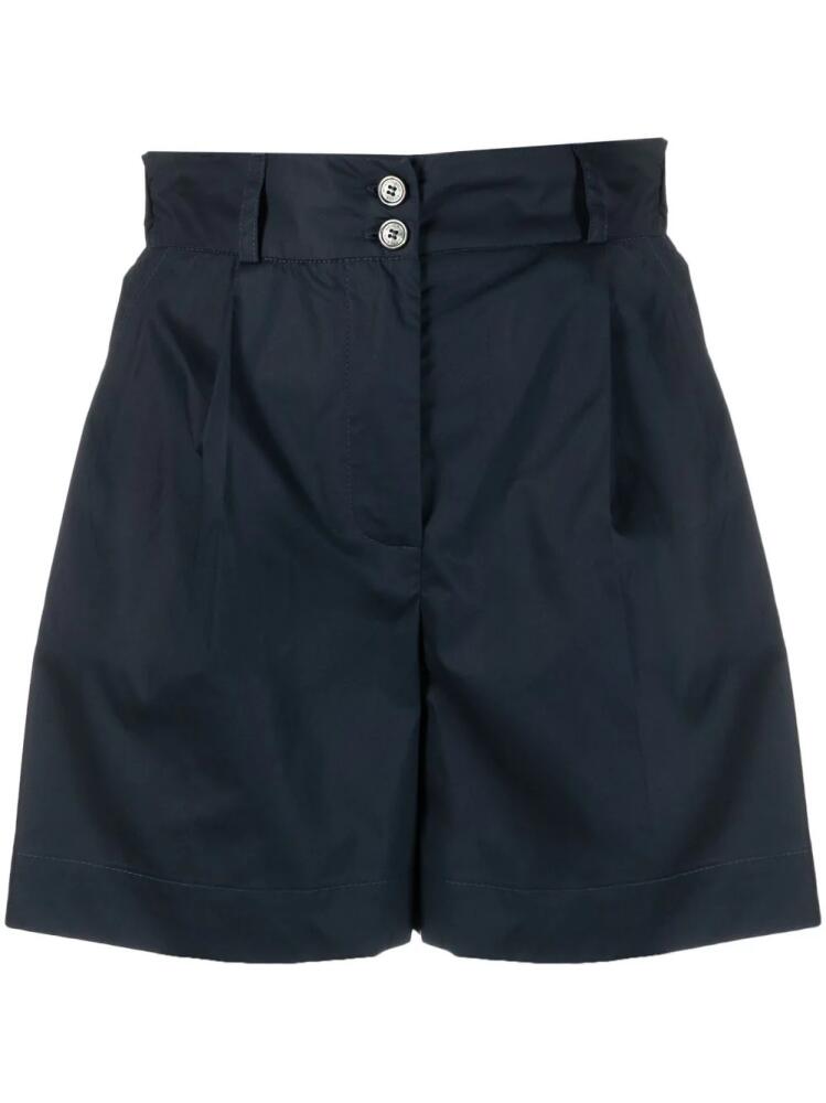 Woolrich pleat-detail high-waisted shorts - Blue Cover