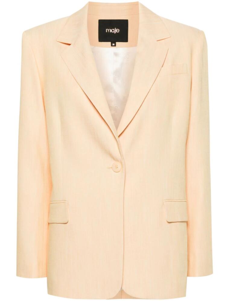 Maje single-breasted twill blazer - Yellow Cover