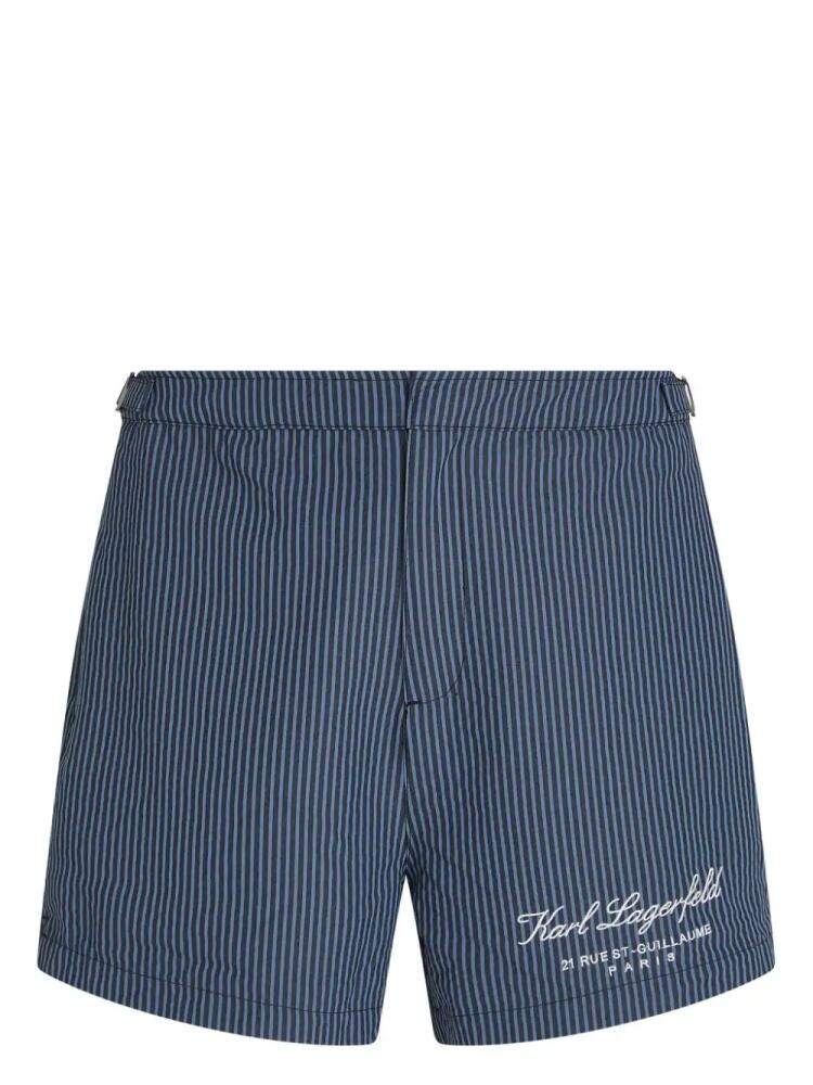 Karl Lagerfeld Hotel Karl striped swim shorts - Blue Cover