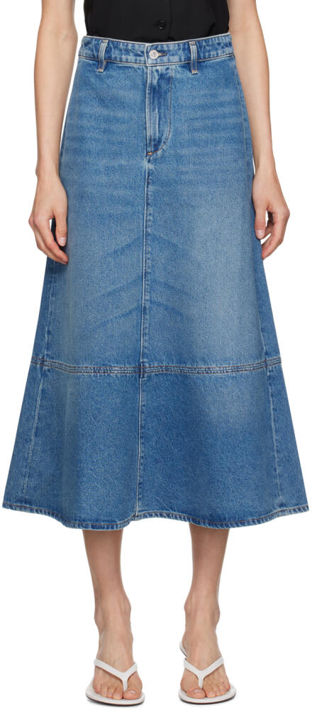 Citizens of Humanity Blue Cassia Denim Midi Skirt Cover