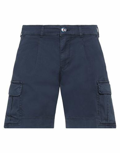 Fred Mello Man Shorts & Bermuda Shorts Navy blue Cotton, Elastane Cover