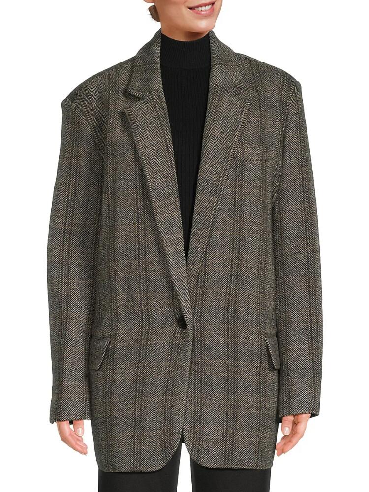 Isabel Marant Étoile Women's Herringbone Wool Boyfriend Blazer - Beige Cover