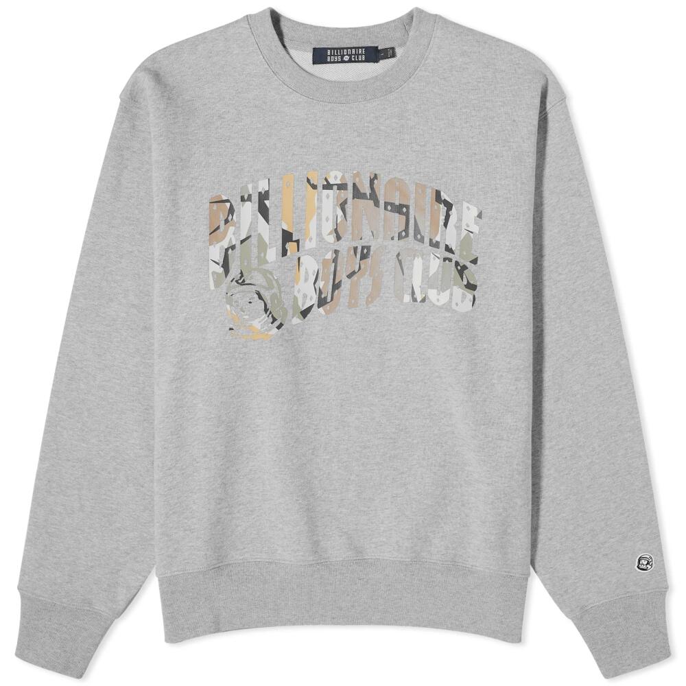 Billionaire Boys Club Men's Camo Arch Logo Sweatshirt in Heather Grey Cover