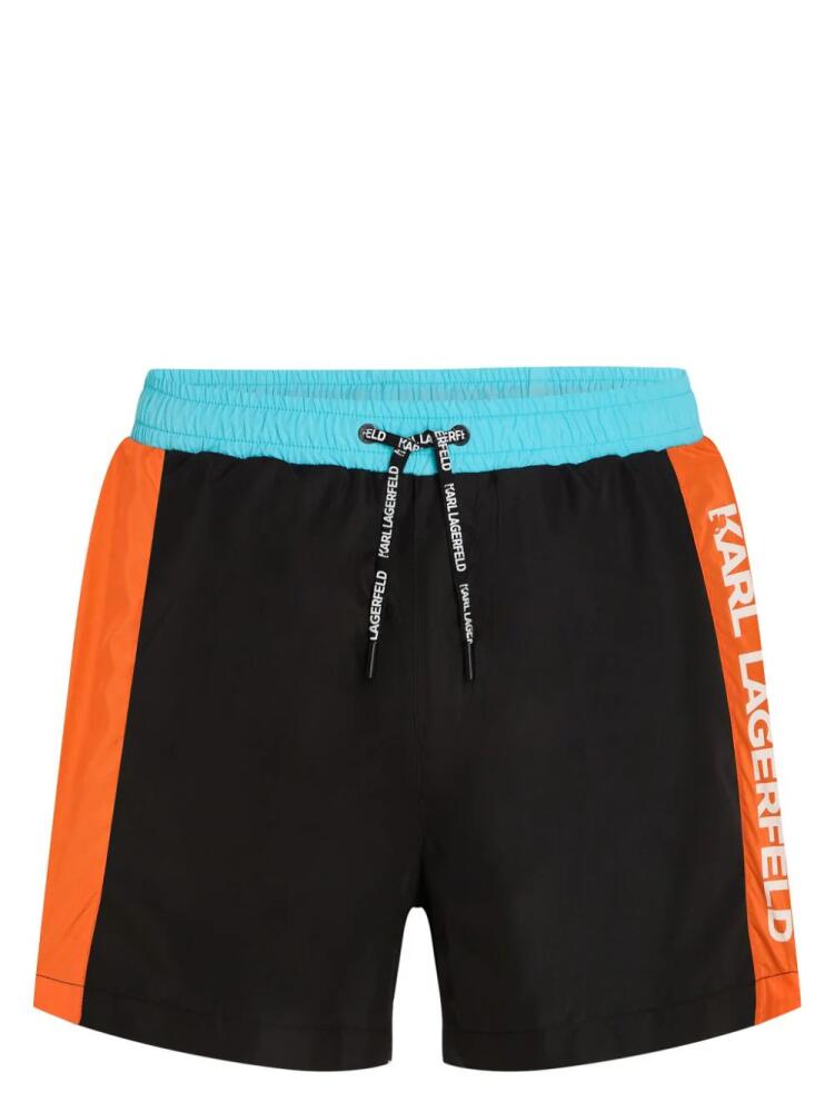 Karl Lagerfeld colour-block swim shorts - Black Cover