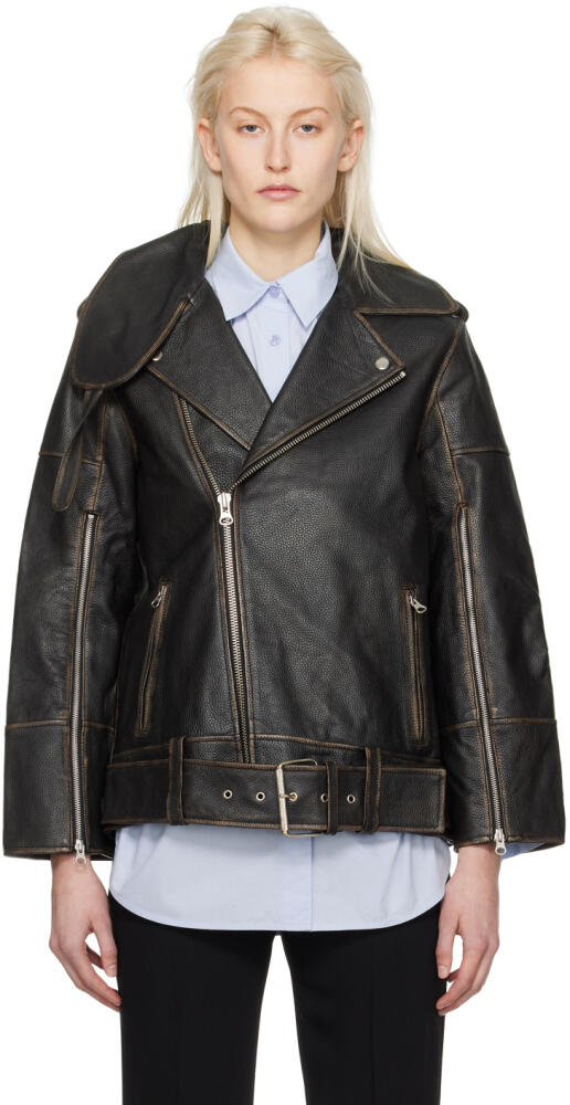 by Malene Birger Black Beatrisse Leather Jacket Cover