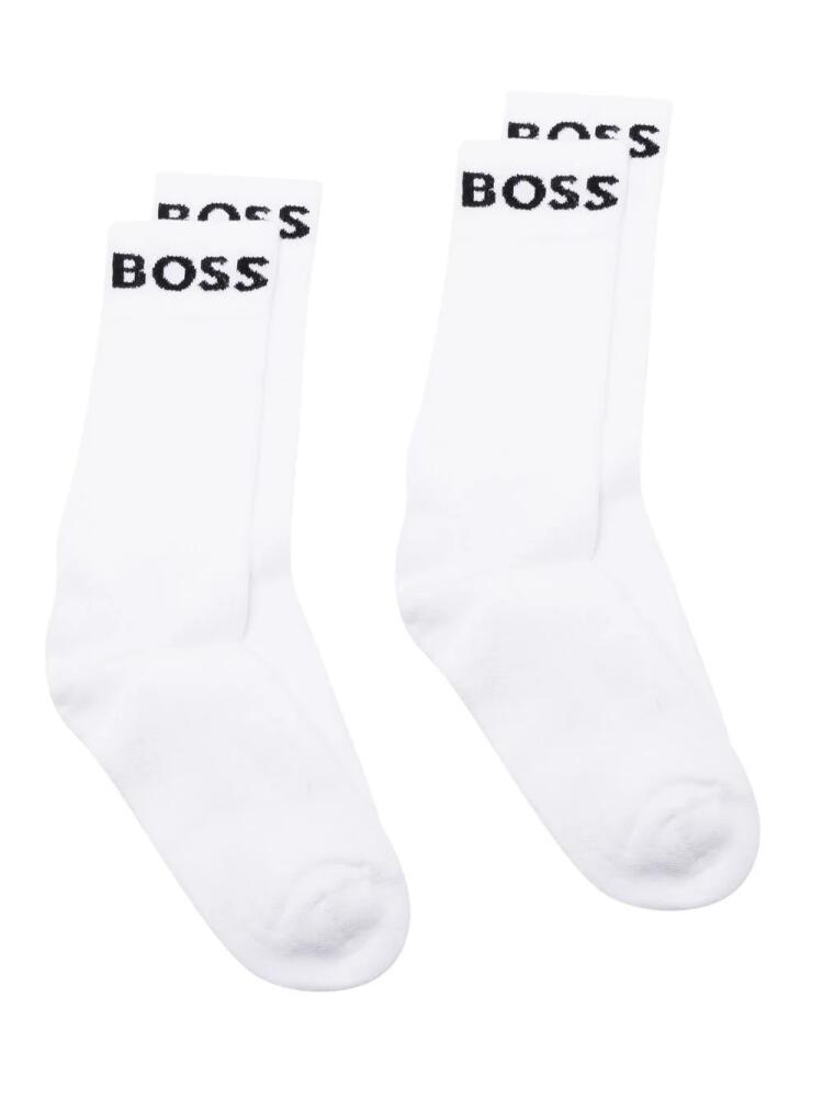 BOSS logo-print detail sock pack - White Cover