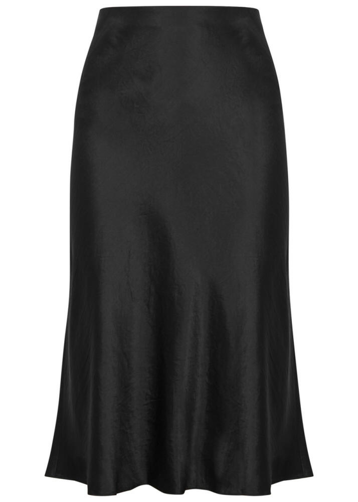 Vince Hammered Satin Midi Skirt - Black Cover