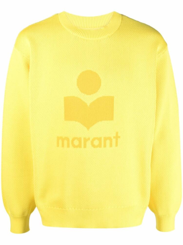 MARANT logo-print crew-neck sweatshirt - Yellow Cover