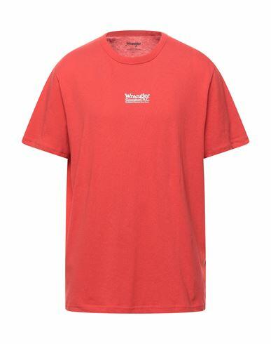 Wrangler Man T-shirt Red Organic cotton Cover