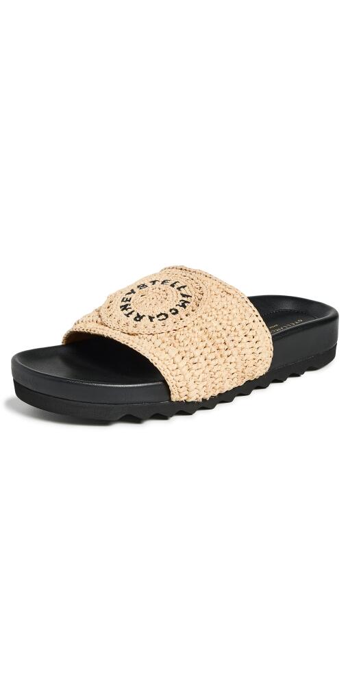 Stella McCartney Elyse Raffia Logo Slides Natural/Black Cover