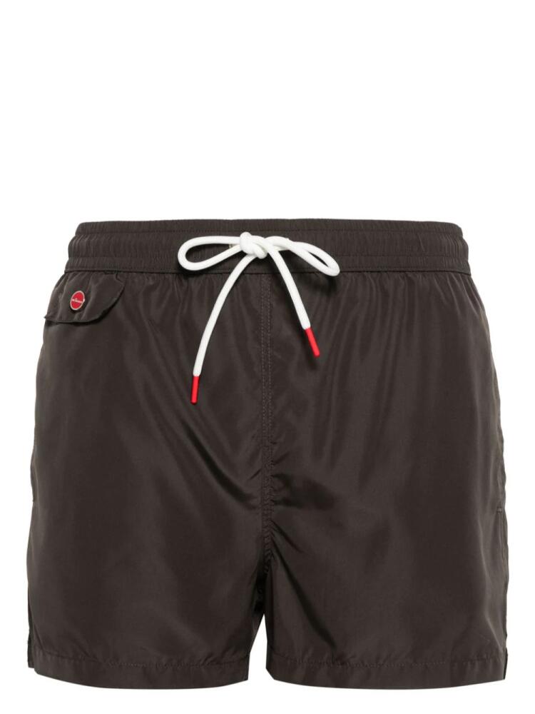 Kiton logo-embroidered swim shorts - Grey Cover