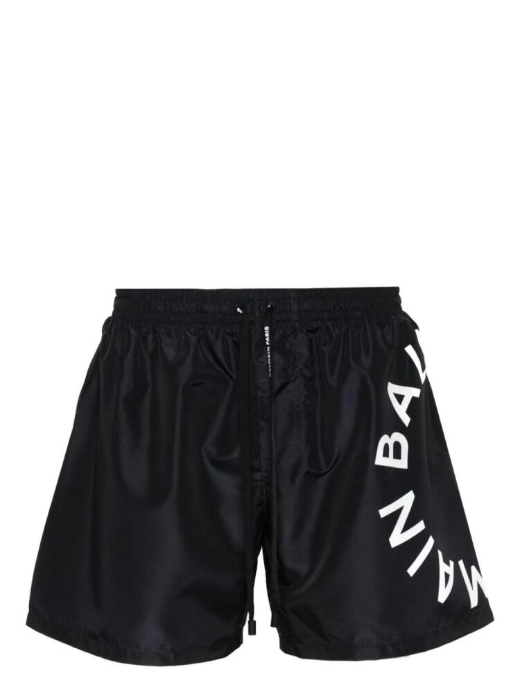 Balmain logo-jacquard swim shorts - Black Cover