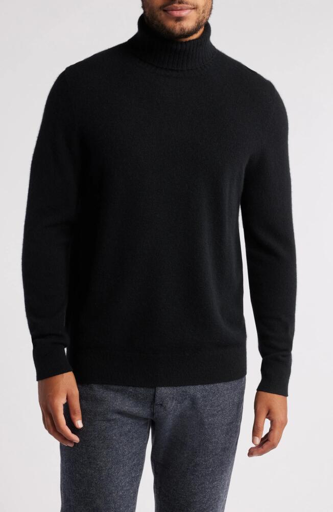 Nordstrom Cashmere Turtleneck Sweater in Black Caviar Cover