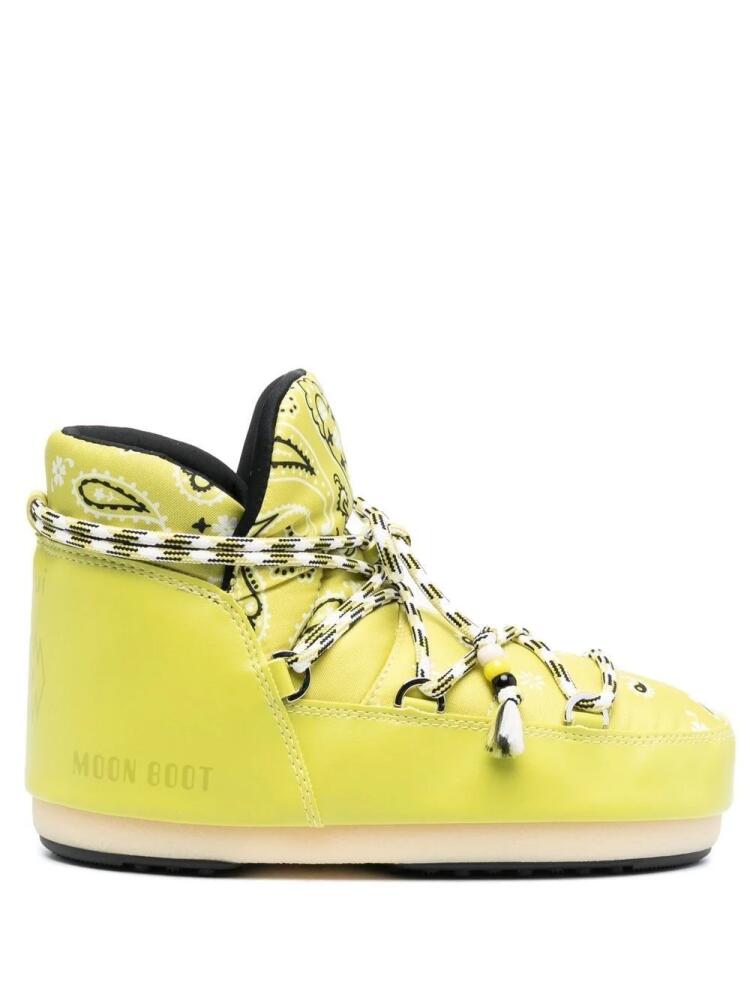 Alanui x Moon boot bandana-print boots - Yellow Cover