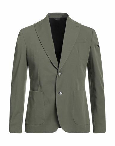 Havana & Co. Man Blazer Military green Polyester, Viscose, Elastane Cover