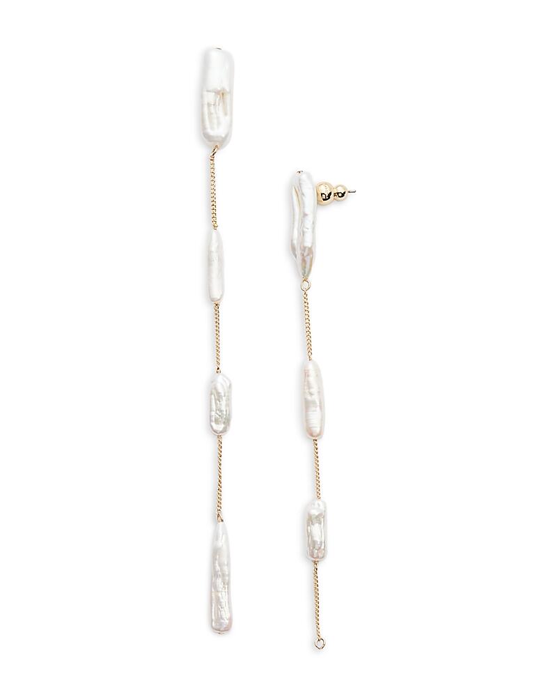 Cult Gaia Alum Biwa Keshi Freshwater Pearl Linear Drop Earrings Cover