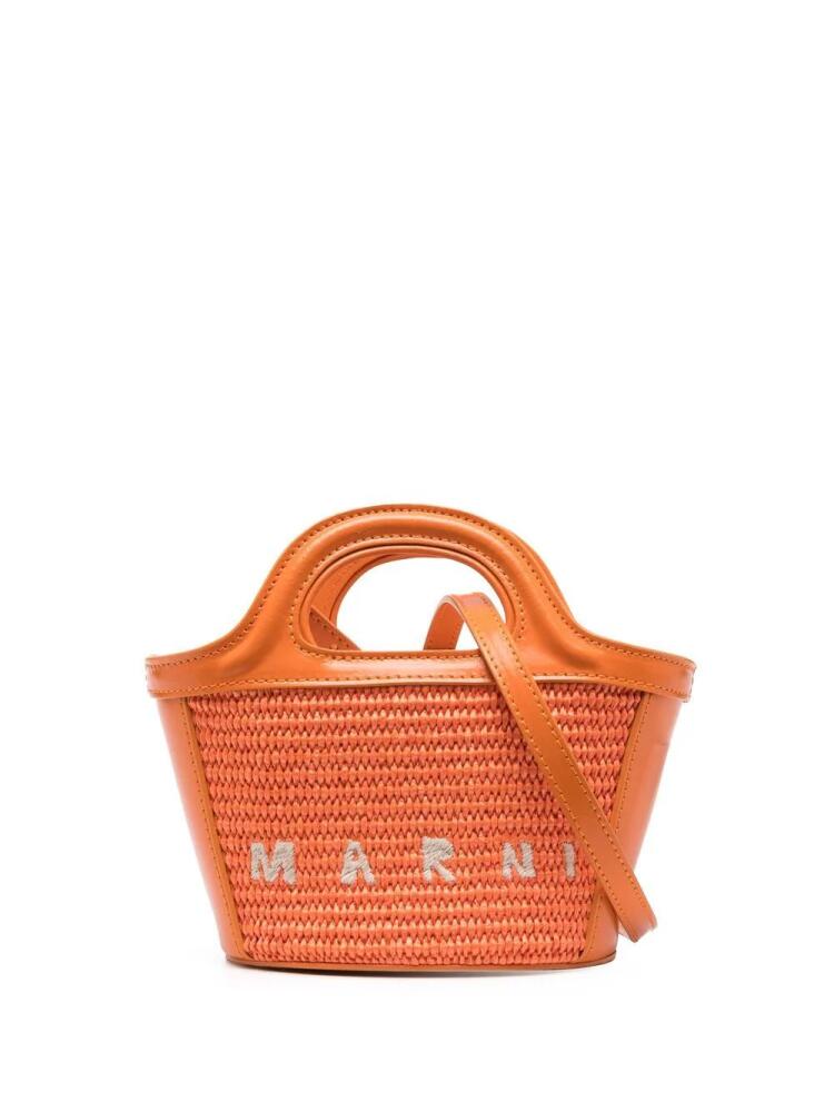 Marni Tropicalia logo-embroidered tote bag - Orange Cover